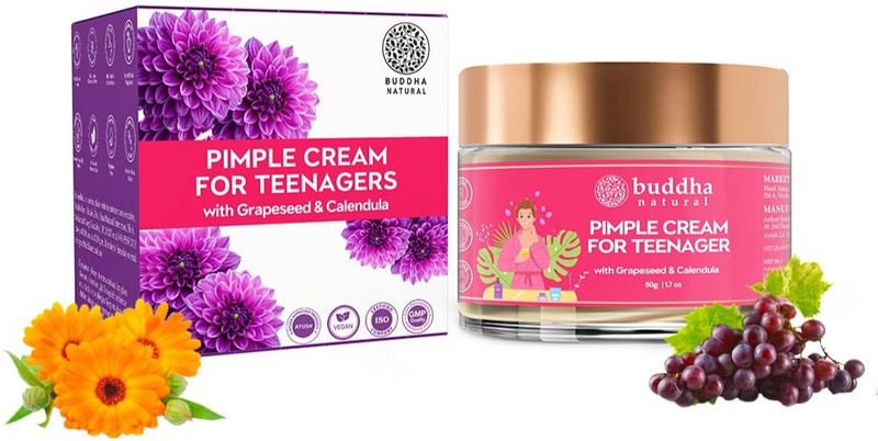 buddha natural Pimple Face Cream for Teenager - Natural Cream for Acne & Pimples Free Skin(50 g)