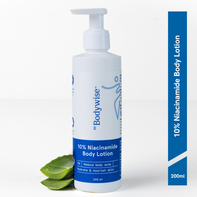 Be Bodywise 10% Niacinamide Body Lotion for Acne Marks | With Aloe Vera Extract | No Paraben(200 ml)