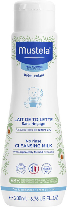 Mustela Baby No Rinse Cleansing Milk 200 ml With Organically Farmed avocado(200 ml)