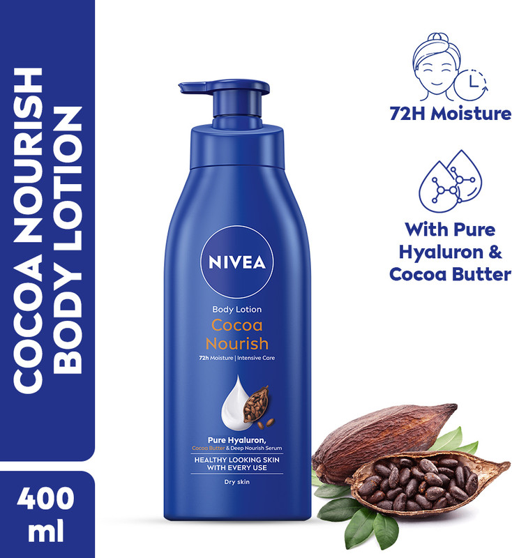 NIVEA Cocoa Nourish, Moisturizer Body Lotion, Coconut Oil, Serum, Hyaluronic acid(400 ml)