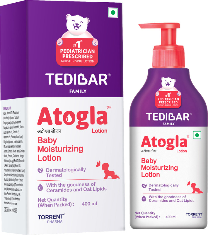 Atogla Baby Moisturising Lotion from Tedibar Family - By Torrent Pharma(400 ml)
