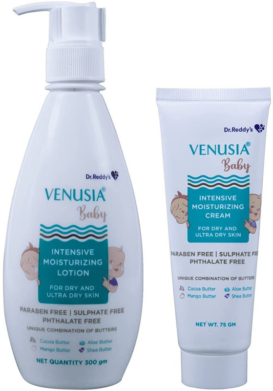 Dr. Reddy's Venusia Baby Intensive Moisturizing Lotion 300g & Baby Intensive Moisturizing Cream 75 g(375 g)