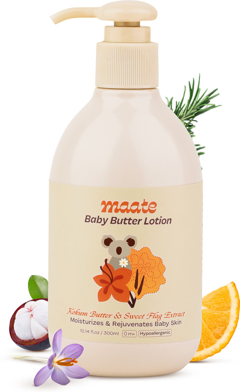 MAATE Baby Butter Lotion Moisturizes & Protects Skin with Kokum Butter and Sweet Flag(300 ml)