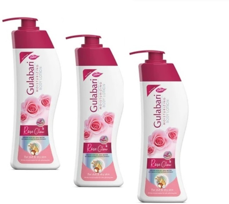 Dabur Gulabari Moisturizing Body Lotion|200ml Each Set of 3|(600 ml) (0.6 L)