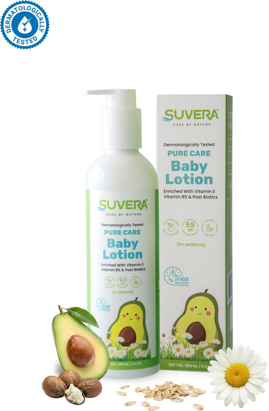 SUVERA PureCare Baby Lotion | Plant based, Toxin free | Dermatologically Tested(250 ml)