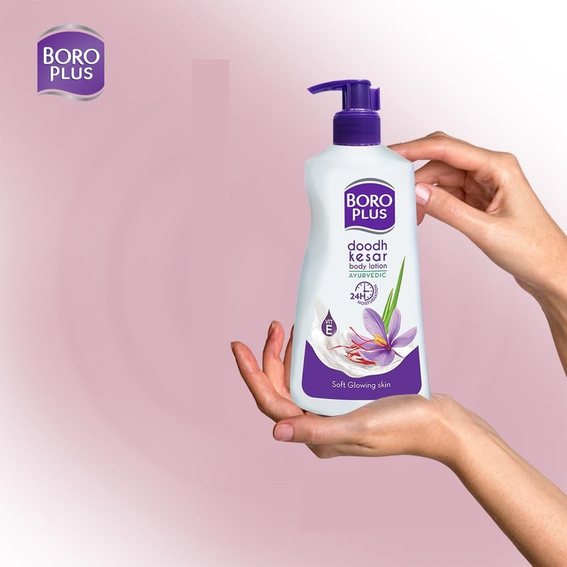 BOROPLUS Body Lotion Moisturisation Dhoodh, Badam & Kesar 400ML(400 ml)