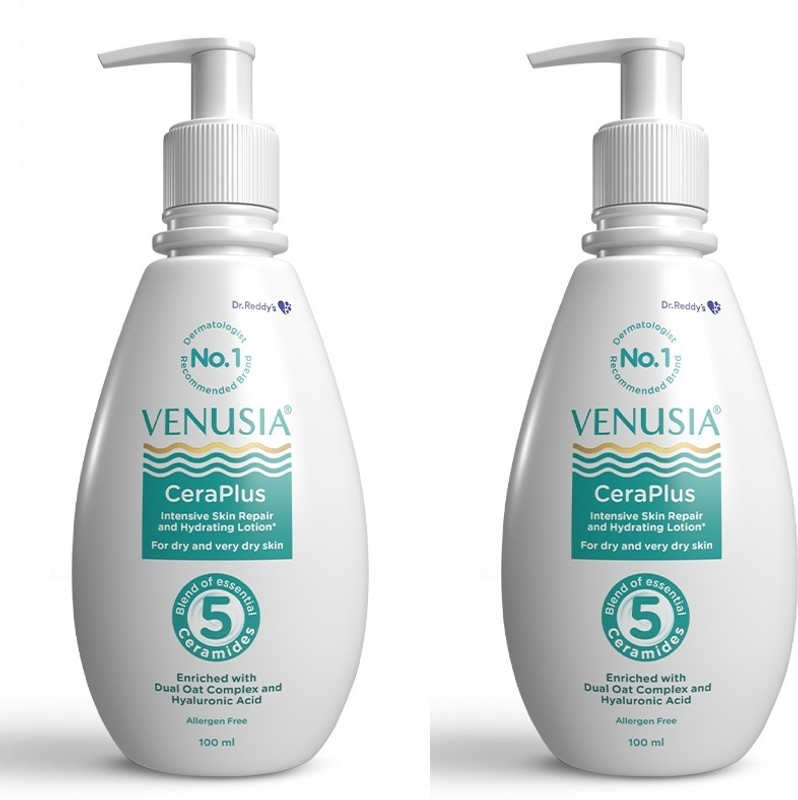 Dr. Reddy's Venusia Ceraplus Lotion for Dry Skin -5 Essential for moisturization,100 ml x Pack of 2(200 ml)
