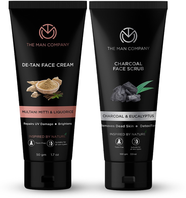 THE MAN COMPANY Face Exfoliation Care – Detan Cream and Face Scrub (150 g)