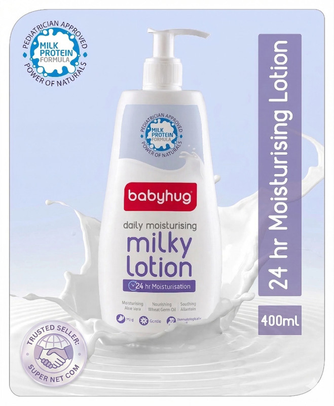 babyhug Daily Moisturising Milky Lotion - Enriched With Natural Oil, Aloe Vera Extract(400 ml)