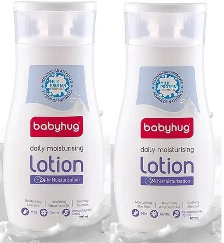 babyhug Milk Protein Formula Daily Moisturising Baby Lotion - 200ml (Pack of 2)(400 ml)