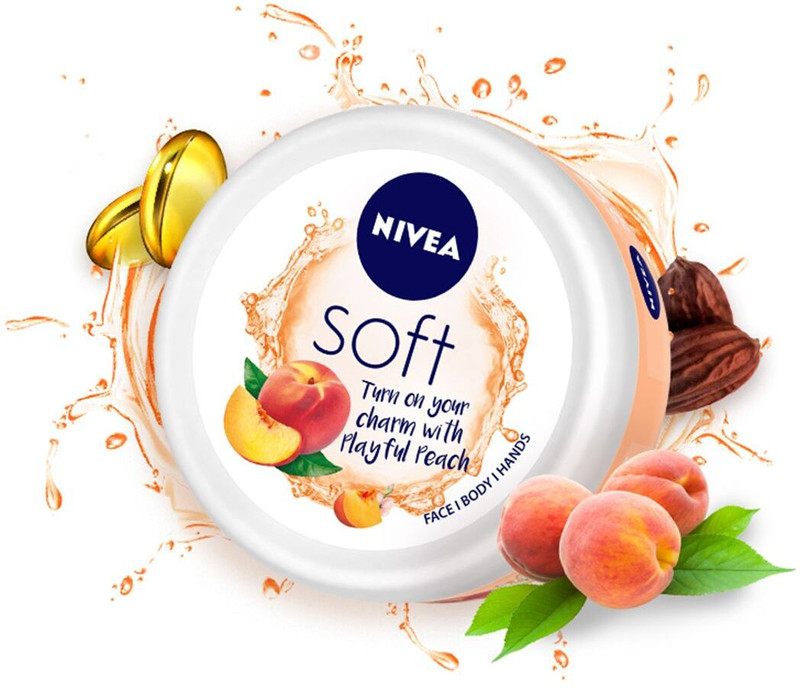 NIVEA Soft Light Moisturizer | Day Cream | Playful Peach with Vitamin E & Jojoba Oil(200 ml)