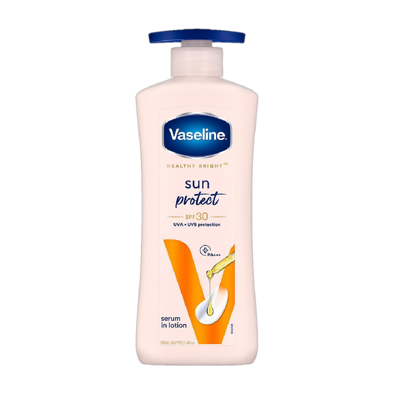Vaseline Healthy Bright Sun+Pollution Protection Body Lotion SPF30, Reduces Tan(400 ml)