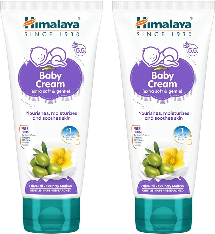 HIMALAYA Gentle Soft Baby Cream, Face Moisturizer & Day Cream 100ml Pack of 2(200 ml)