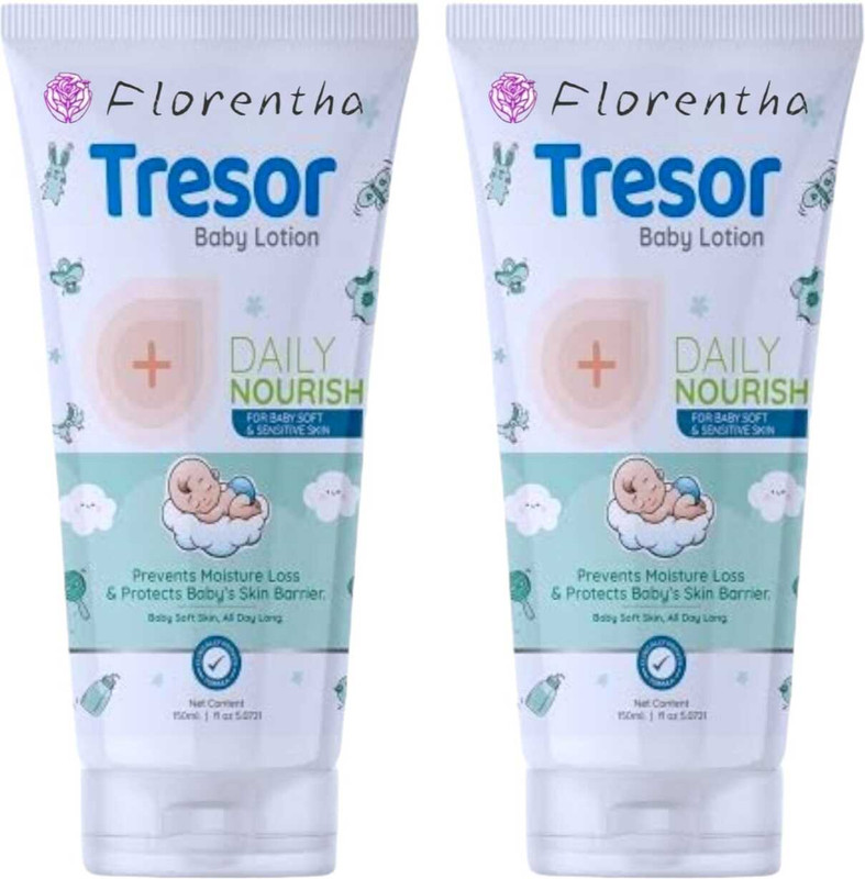 FLORENTHA TRESOR BODY LOTION FOR BABYS DAILY SOFT & SMOOTH SKIN PACK OF 150ml x 2(300 ml)