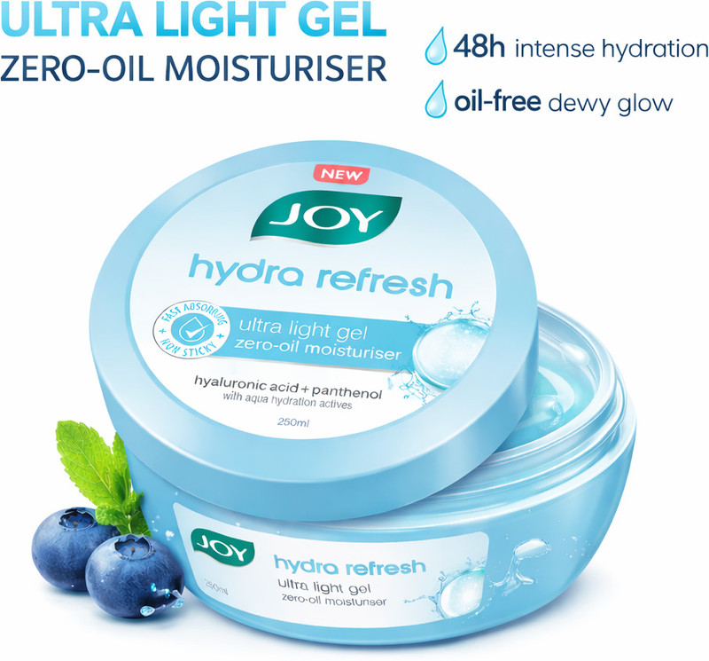 Joy Hydra Refresh Ultra-Light Gel, Oil Free Moisturiser for Face & Body(250 ml)