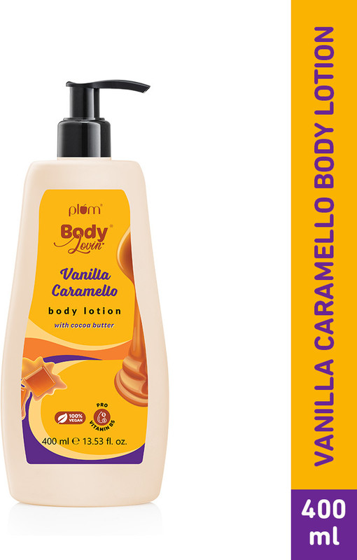 Plum BodyLovin' Vanilla Caramello Body Lotion with Cocoa Butter | Deep Moisturization(400 ml)