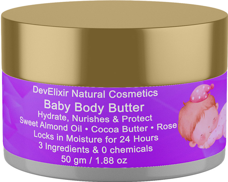 DevElixir Natural Cosmetics Baby Body Butter | Moisture Nourish & Protect | Cocoa Butter Rose | No Chemical(50 g)