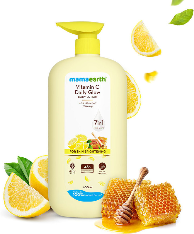 Mamaearth Vitamin C Daily Glow Body Lotion with Vitamin C & Honey for Skin Brightening(600 ml)