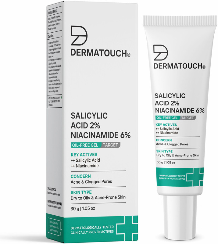 Dermatouch Salicylic Acid 2% Niacinamide 6% Anti-Acne Oil-Free Gel For Acne & Oil Balancing(30 g)