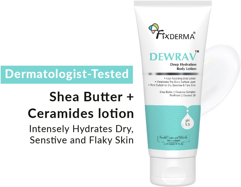 Fixderma Dewrav Deep Hydrating Body Lotion With Ceramide & Shea Butter For Women & Men(200 ml)