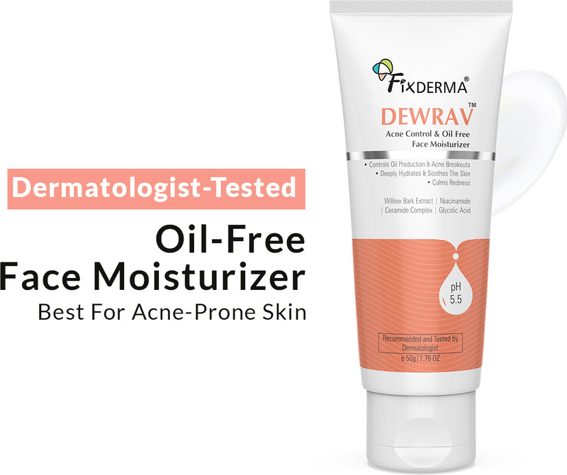 Fixderma Dewrav Acne Control & Oil Free Face Moisturizer with Niacinamide & Glycolic Acid(50 g)