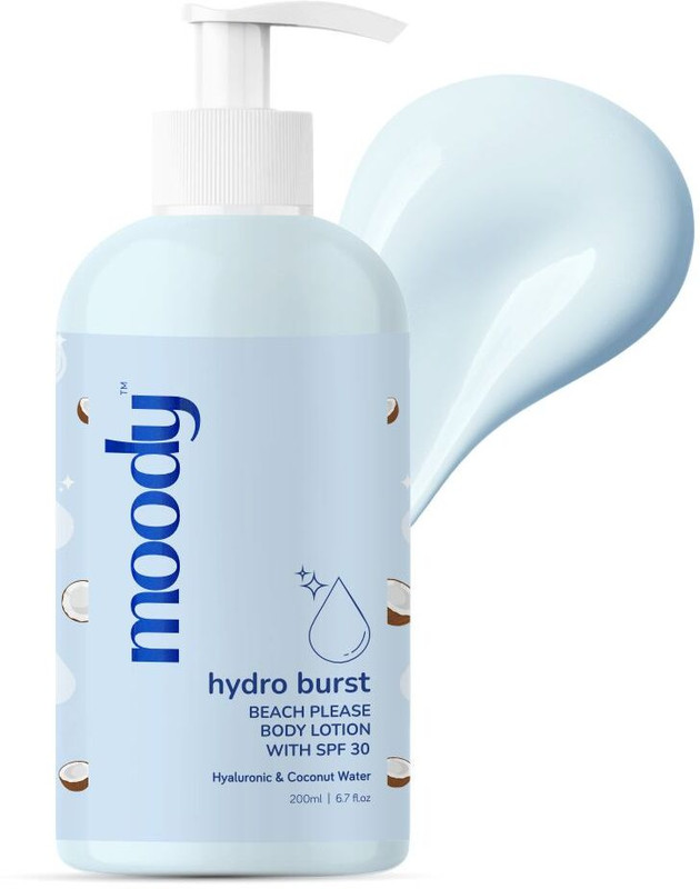 MOODY Hydro Burst Beach Please Body Lotion with SPF 30, Coconut & Aloevera(200 ml)