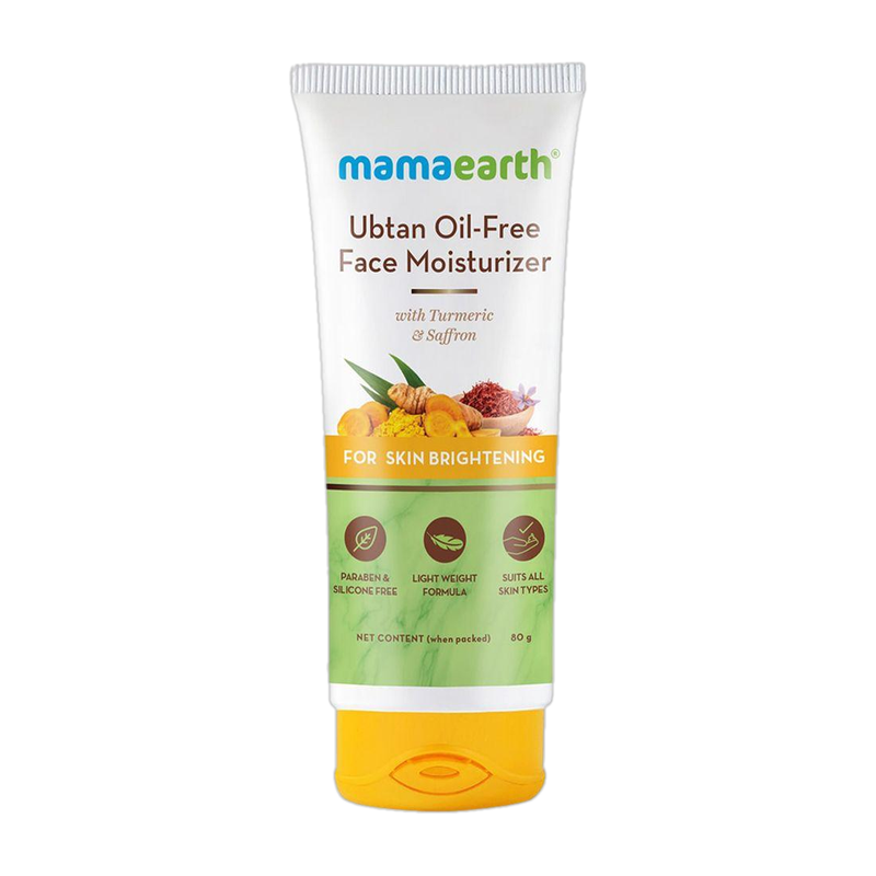 Mamaearth Ubtan Oil-Free Face Moisturizer with Turmeric &amp; Saffron for Skin Brightening(80 g)