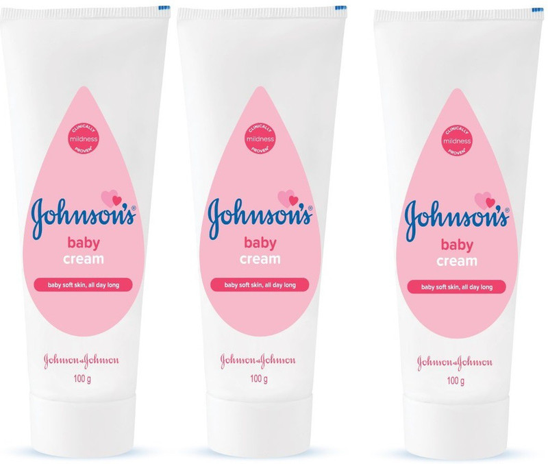 JOHNSON'S Baby Cream for Baby's Soft Skin, 100g (Set of 3)(300 g)