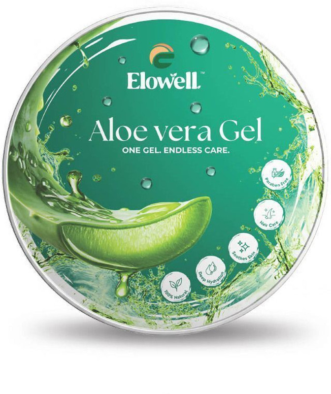 Elowell Aloe Vera Gel for Skin & Hair Care | Deep Hydration Cooling Non-Sticky(100 g)