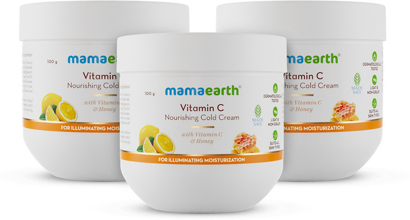 MamaEarth Vitamin C Nourishing Cold Cream for Face & Body with Vitamin C & Honey Pack of 3 (300 g)