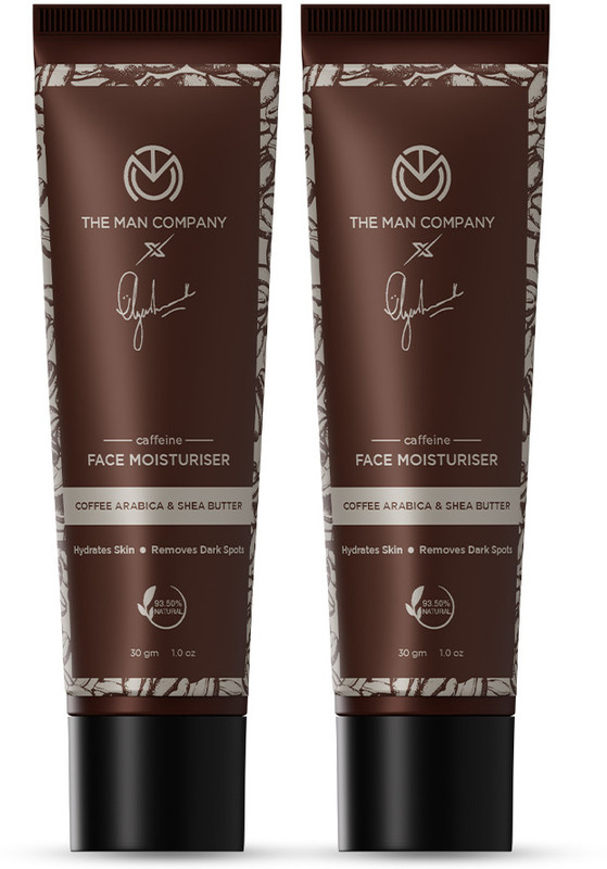 THE MAN COMPANY Mini Caffeine Face Moisturiser (1+1 Pack) For Dry Skin (60 g)