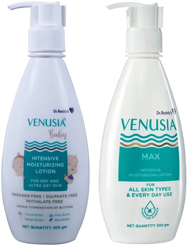 Dr. Reddy's Venusia Baby Intensive Moisturizing Lotion ,300g & Max Moisturizing Lotion ,300 g(600 g)