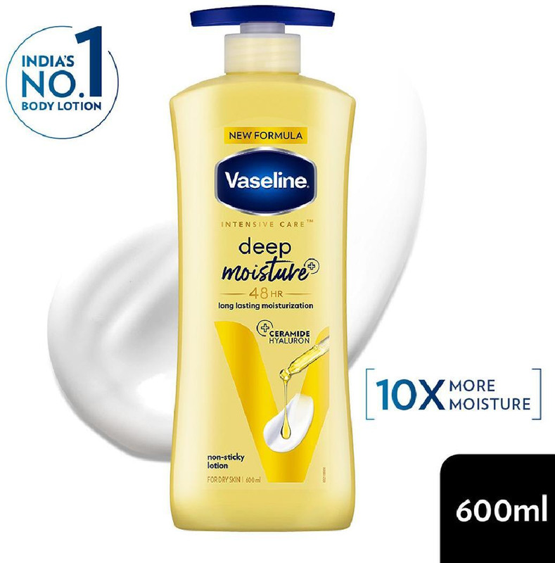 Vaseline Deep Moisture Body Lotion with Ceramide Hyaluron|10X More |For Dry Skin(600 ml)