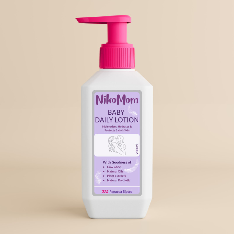 NikoMom Baby Daily Lotion, 24H Hydration, Strengthens Skin Barrier, Dermatologist Tested(200 ml)