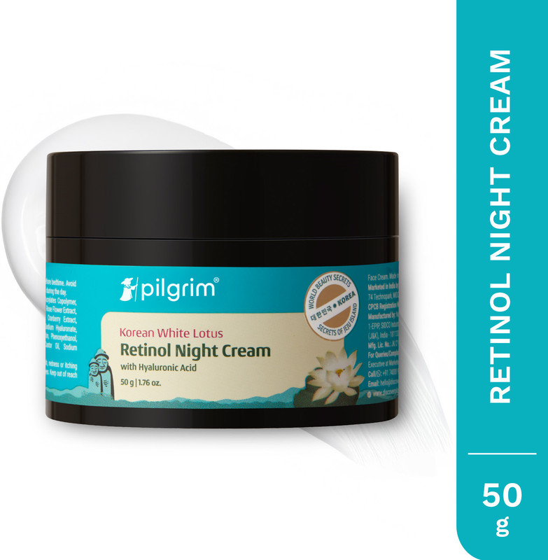 Pilgrim Retinol Night Cream with Vitamin C | Anti-ageing, Discover Youthful & Glowing Skin | For Wrinkles, Fine Lines | Dry, Acne Prone, Normal Skin | Men and Women | Korean Beauty | 50gm(50 g)