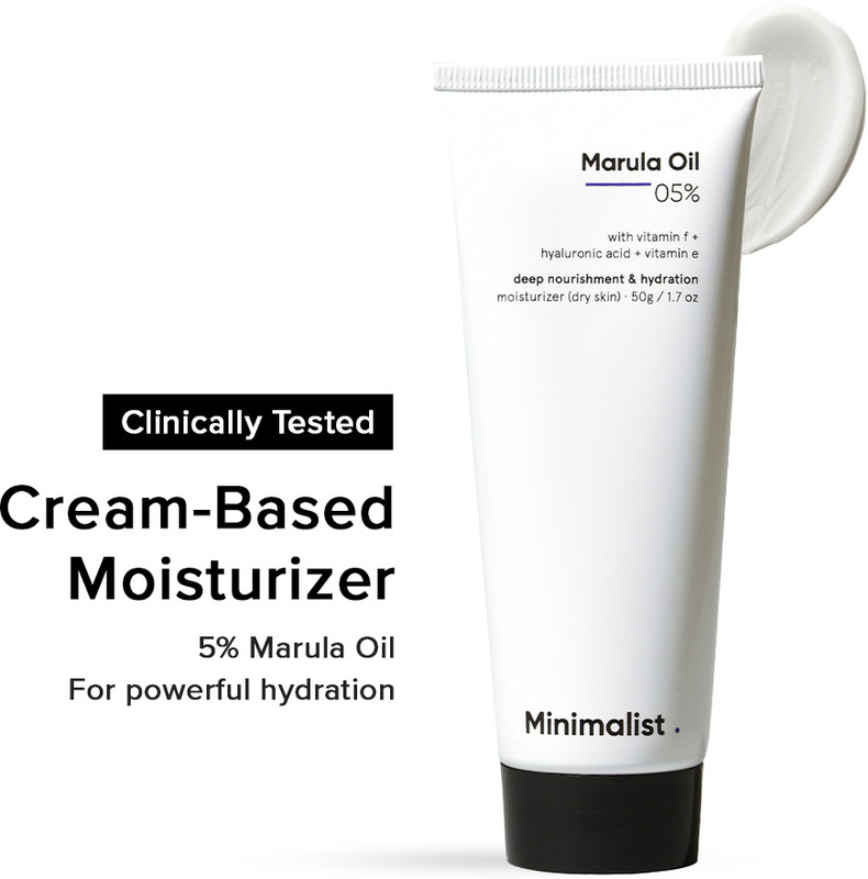 Minimalist 5% Marula Oil Face Moisturizer with Hyaluronic Acid & Vitamin E for Dry Skin(50 g)