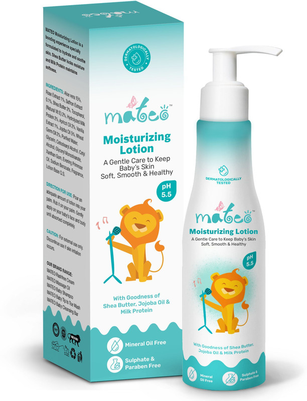 MATEO Moisturizing Baby Lotion with Aloe vera for Delicate Baby Skin(Pack of 1)(200 ml)