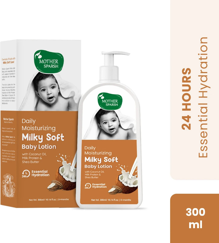 Mother Sparsh Milky Soft Baby Lotion with Milk Protein, Coconut Oil & Shea Butter(300 ml)