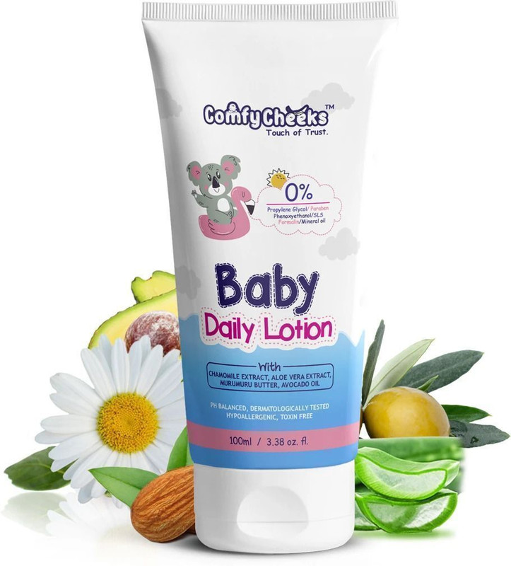 Comfy Cheeks Baby Daily Lotion Aloe Vera And Avocado Oil Extract Helps Fighting Baby Rashes(100 ml)