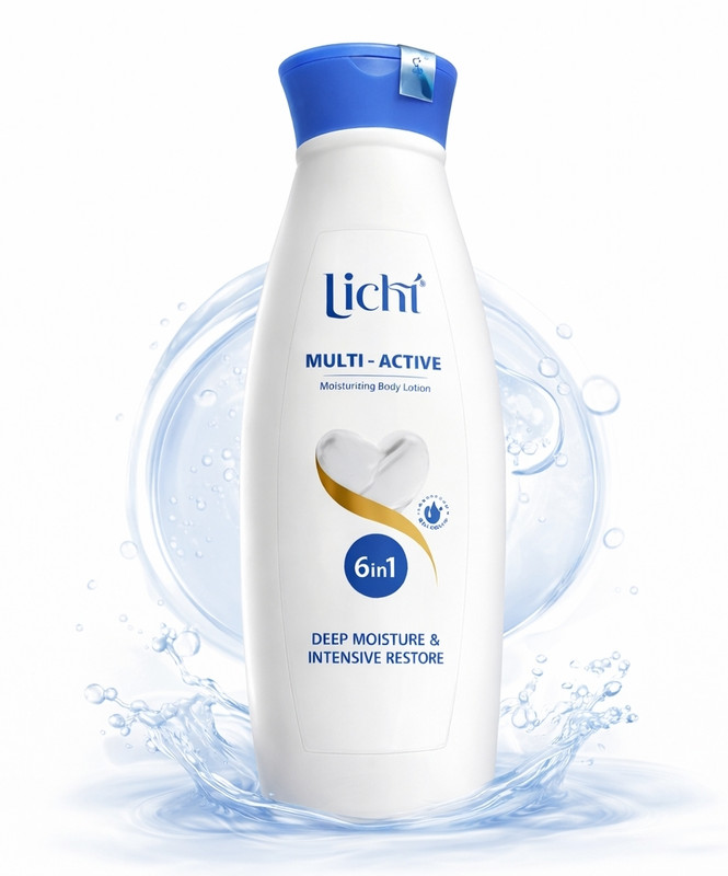 Licht Multi Active Body Lotion for Dry Skin 6 in 1 Paraben Free 200ml(600 ml)