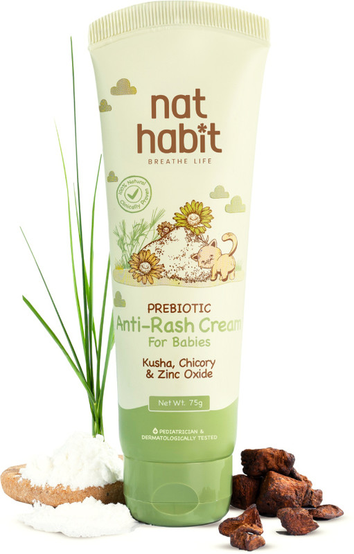 Nat Habit Prebiotic Anti-Rash Baby Cream with Kusha & Coconut Oil | 100% Natural(75 g)
