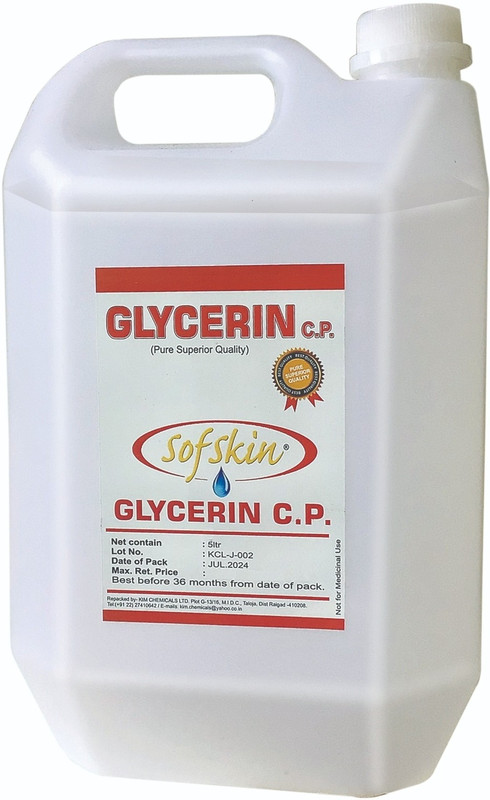 Sofskin Glycerin C.P. Pure,Refined Babies Skin, Diaper Rash - 5 Litre (6.25 Kgs)(5 L)
