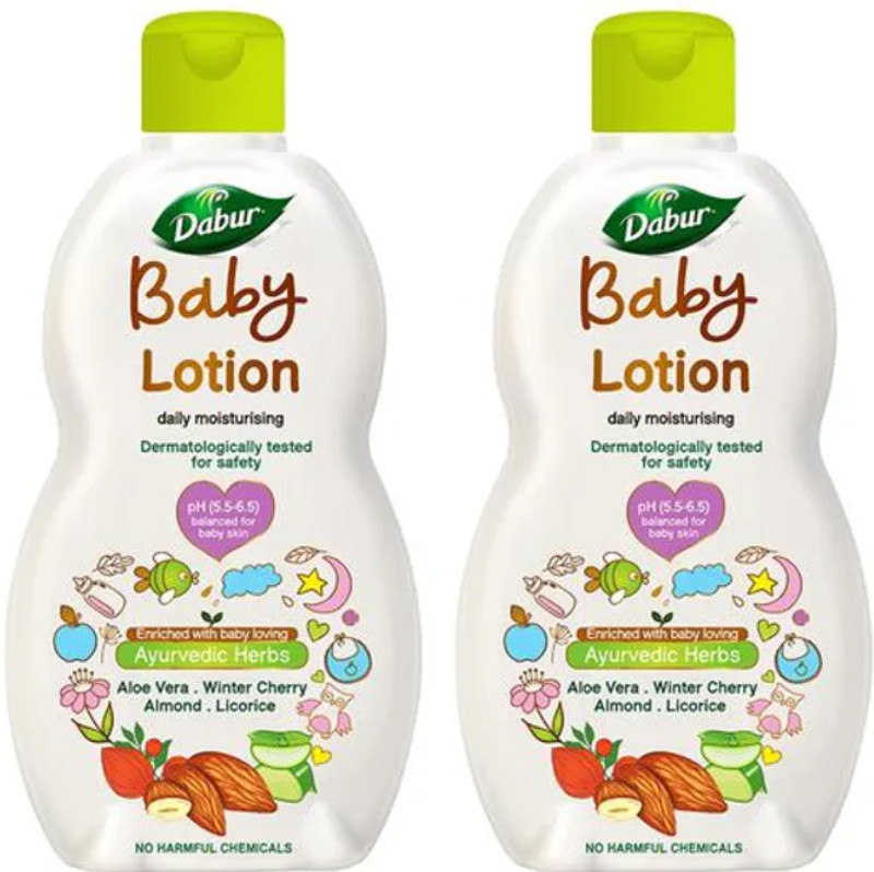 Dabur Baby Lotion 200ml For Baby's Sensitive Skin With No Harmful Chemicals(400 ml)