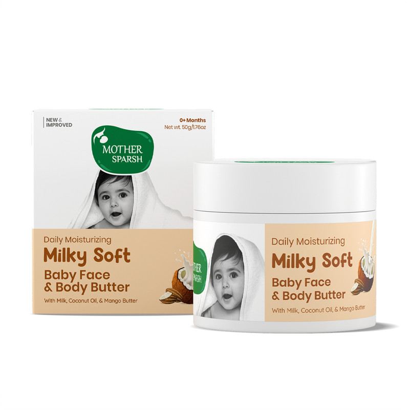 Mother Sparsh Milky Soft Baby Face & Body Butter With Milk, Coconut Oil & Mango Butter(50 g)