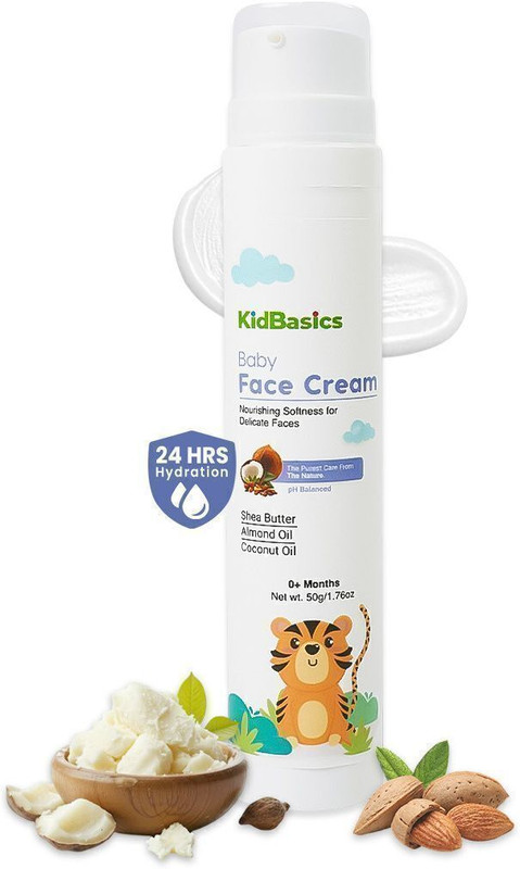 KIDBASICS Baby Face Cream for Moisturizing | Shea Butter & Aloe Vera | Gentle Skin Care(50 g)
