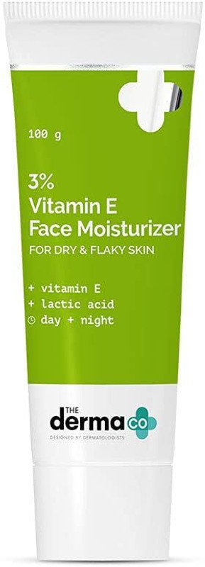 The Derma Co 3% Vitamin E Face Moisturizer With Vitamin E & Lactic Acid For Dry & Flaky Skin(100 g)