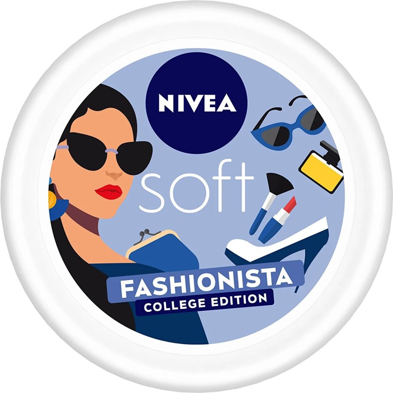 NIVEA Soft Fashionista College Edition Moisturizer for Face, Hand & Body, Non Sticky  (300 ml)