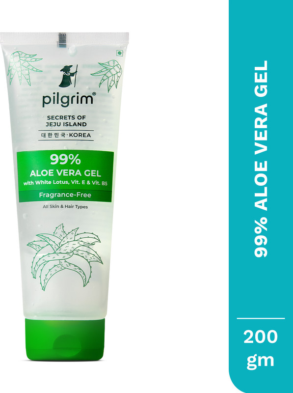 Pilgrim Aloe Vera Gel with Vitamin E | Multipurpose Nourishing Gel for Skin & Hair | Hydrates & Soothes Skin | Conditions & Softens Hair | Free from Parabens, Sulphates | 100% Vegan & Fragrance Free | 200 gm(200 g)