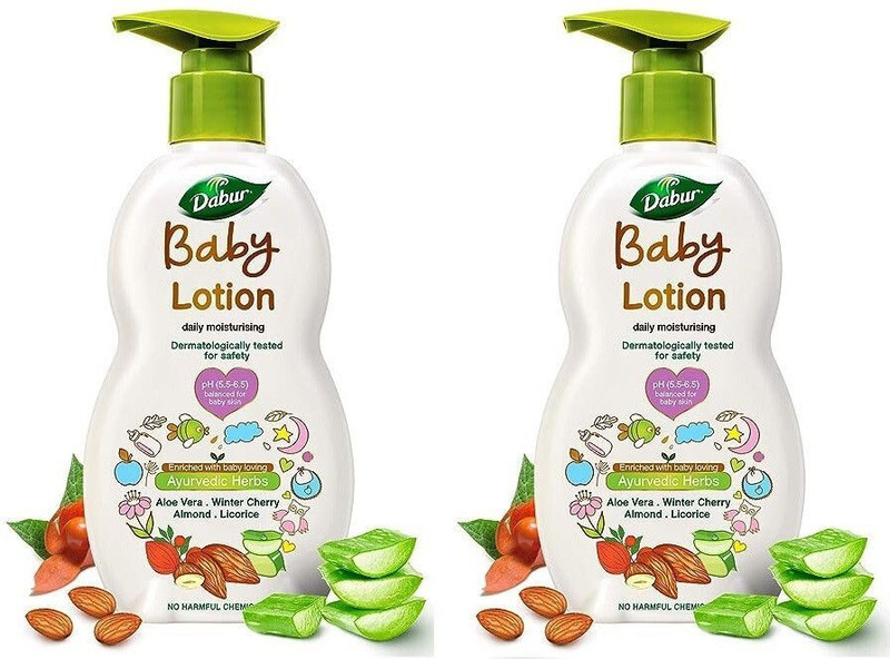 Dabur Baby Pk-2-200ml Lotion Daily Moisturizer Dermatologically Tested(400 ml)
