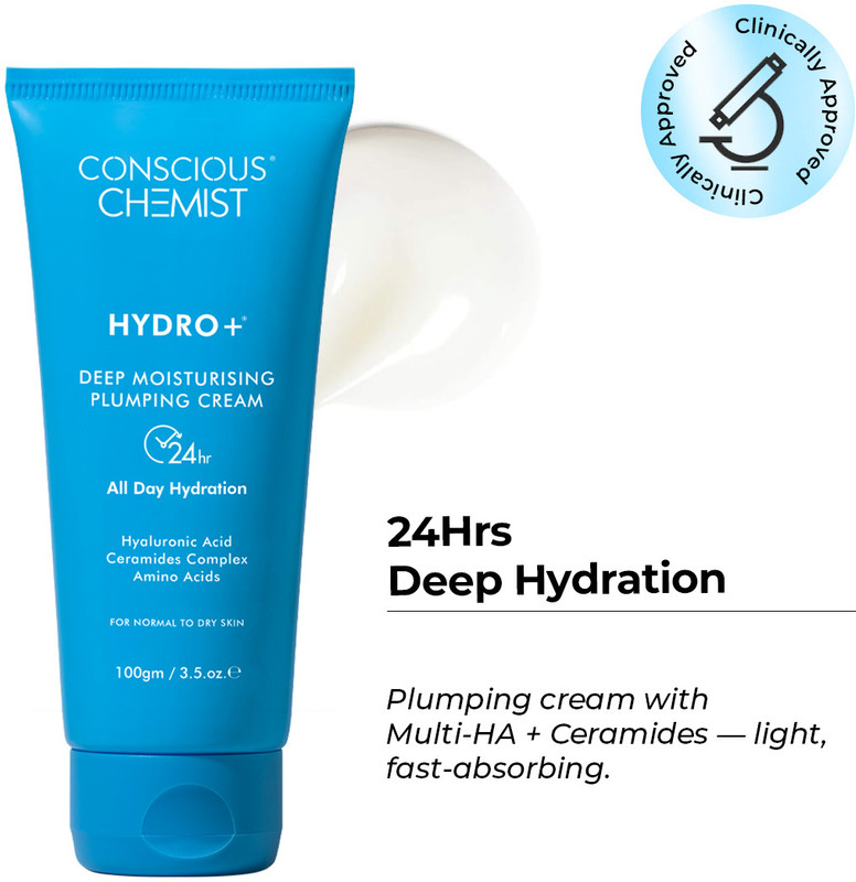 Conscious Chemist Hyaluronic Acid Moisturizer with Ceramides | Hydrates Dry Skin | Lightweight Gel(100 g)